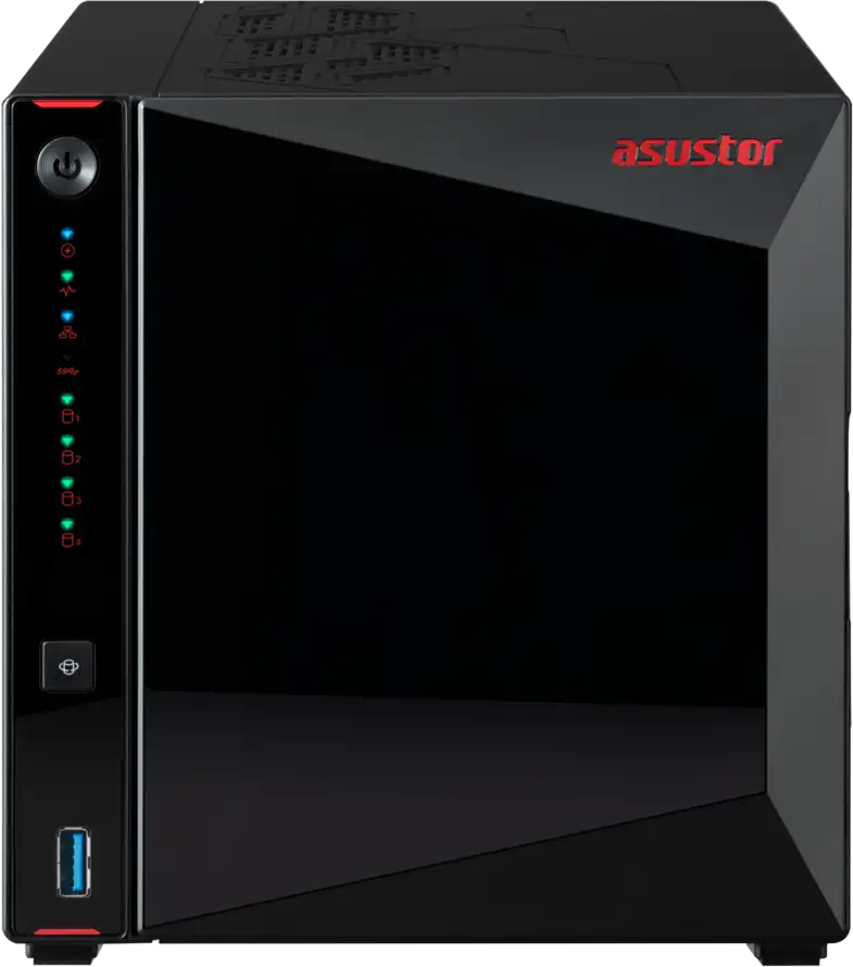 ASUSTOR NAS AS5404T 4x 3.5" 2x M.2 cache 2x 2.5Gbe Celeron QuadCore N5105 2.9GHz 4GB single PSU desktop