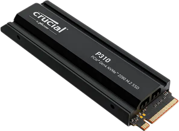 Crucial P310 1TB PCIe Gen4 2280 NVMe M.2 SSD with heatsink
