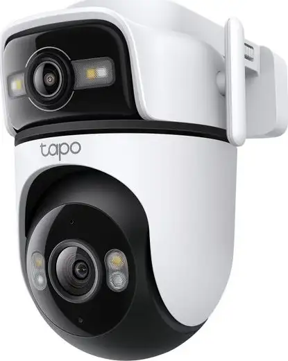 TAPO C545D Outdoor Dual Lens Pan/Tilt Security Camera, Double 2K View, Dynamic Dual Tracking, Color Night Vision, Built-in Microphone and Speaker