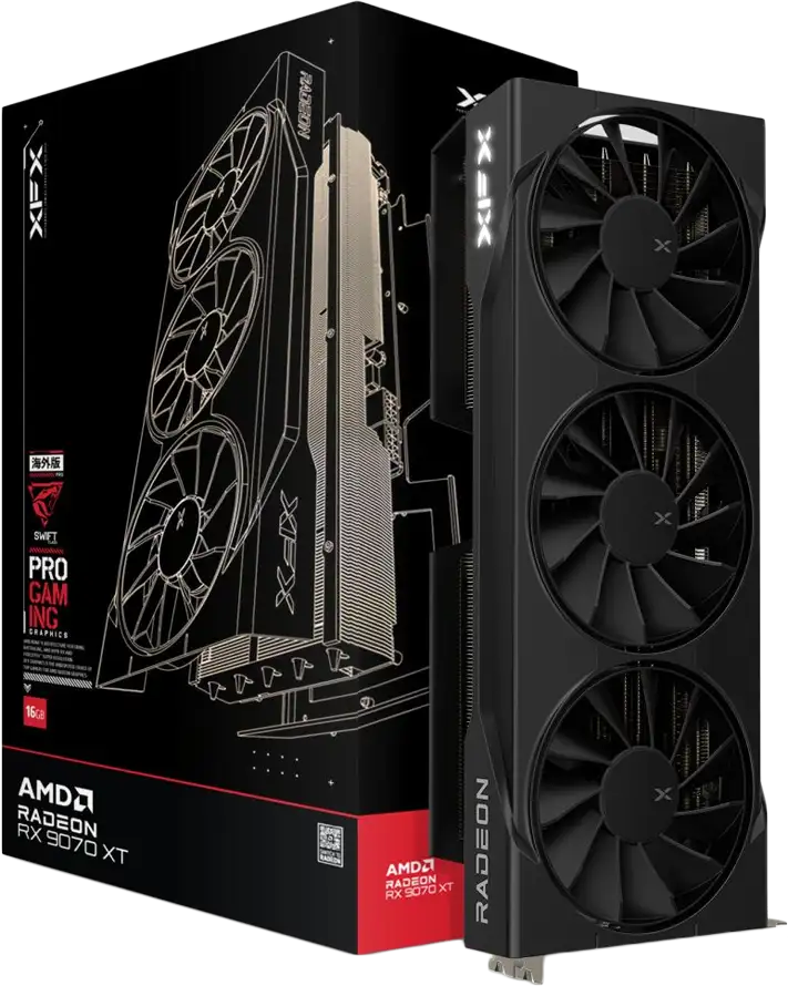 XFX Swift AMD Radeon RX 9070XT Triple Fan 16GB GDDR6 256-bit HDMI 3xDP