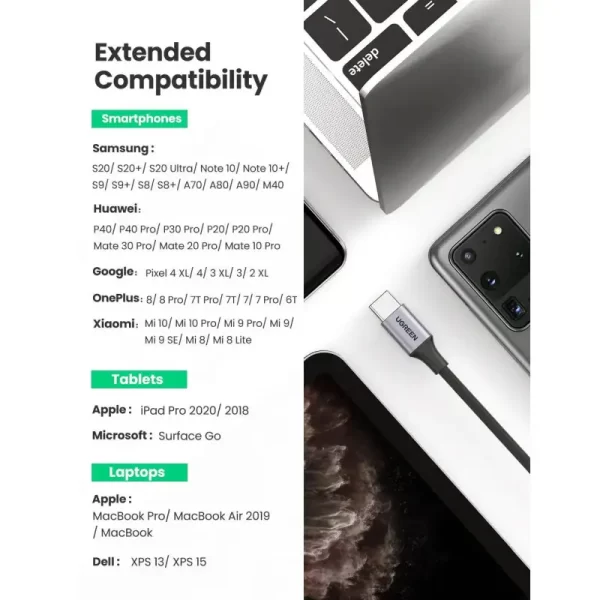 UGREEN adapter USB-C na 3.5mm, 10cm