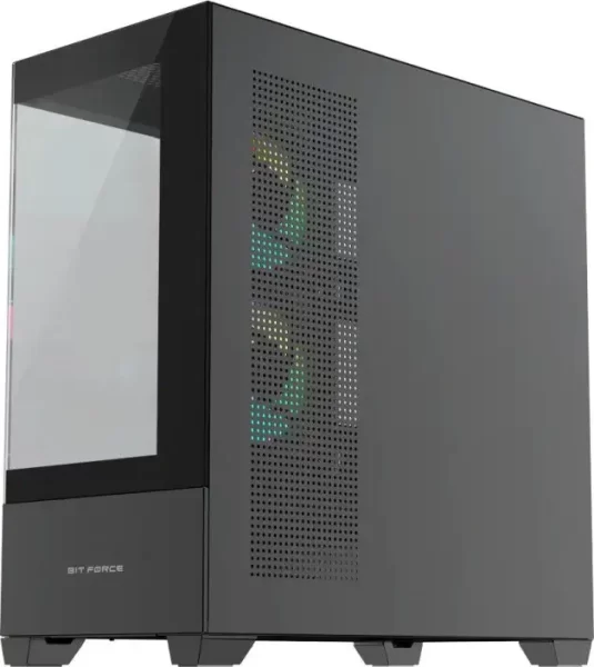 Bit Force SPARK ARGB-TG3 Midi Tower ARGB Gaming PC ATX kućište bez napajanja, crno, 2911161