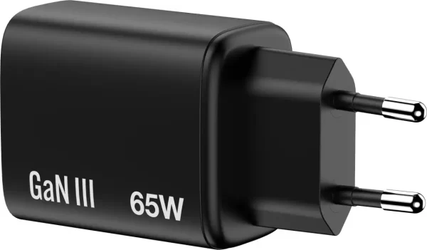 Verbatim GaN Essentials zidni punjač 65W, 2× USB-C i 1× USB-A, crni 32352