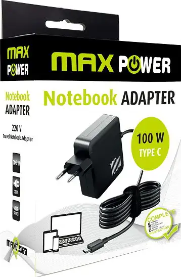 MAXPOWER LAPTOP UNIVERZALNI KUĆNI PUNJAČ 100W, Type-C 1.8metar