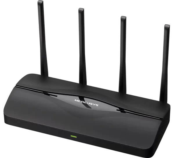 Mercusys BE3600 bežični usmjerivač (Duali-Band Wi-Fi 7 Router) 688Mbps/2880Mbps (2.4GHz/5GHz), 802.11be/ax/ac/a/b/g/n, 3×G-LAN, 1×G-WAN, 4x fiksne omni-direkcione antene
