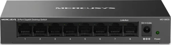 Mercusys 8-Port Gigabit Desktop preklopnik (Switch) 8×10/100/1000Mbps, Plug & Play, Auto-Negotiation, Auto-MDI/MDIX, metalno kućište