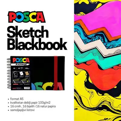 Blok Uni Posca Sketch A5 Blackbook (goodies/ dodaci)
