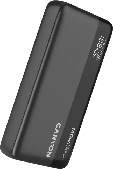 CANYON Power Bank PB-240, 25000mAh PD140W display power bank,Size160.0x82x27 mm Weight 508+-10g, Dark Grey - Slika 2