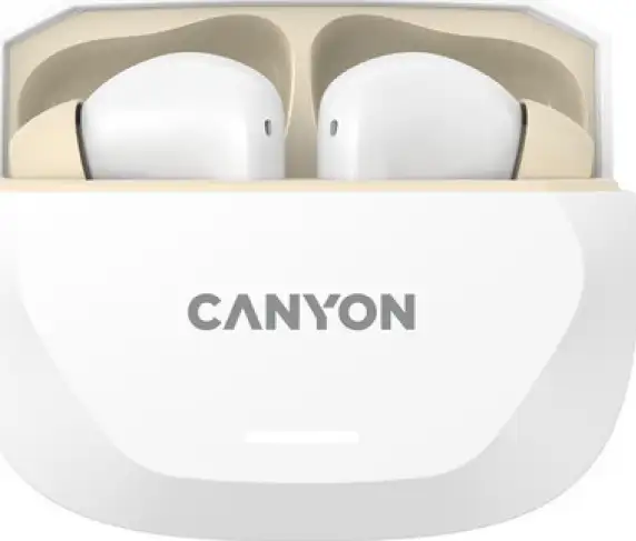 CANYON headset HEXAGON 7 TWS ANC+ENC Wireless Charge White Beige - Slika 2