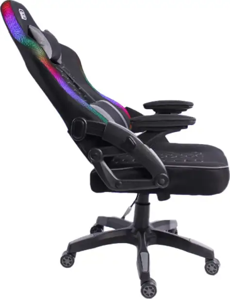 Bit Force HYPNOSIS RGB-2D igraća stolica s potpornim jastučićima, PU koža, 2D naslon za ruke, nosivost 130kg, crna - Slika 3