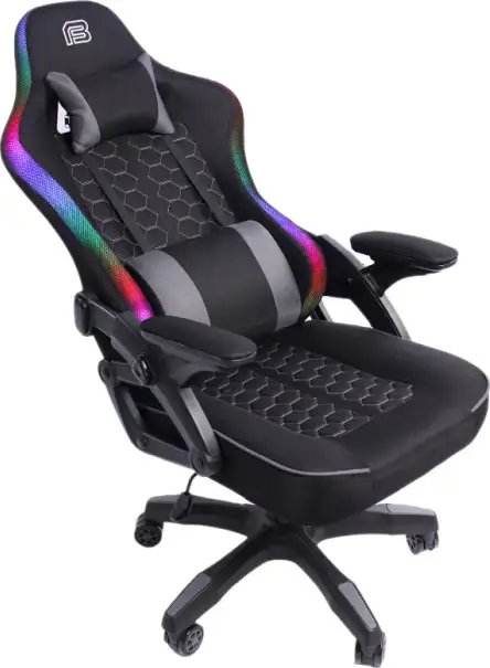 Bit Force HYPNOSIS RGB-2D igraća stolica s potpornim jastučićima, PU koža, 2D naslon za ruke, nosivost 130kg, crna - Slika 2