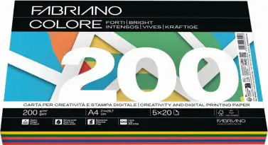 Papir Fabriano Colore A4/200g miješani tamni 100L 19100817