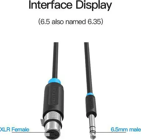 Vention 6.5mm Male to XLR Female Audio Cable 5M Black