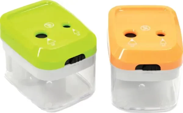 Šiljilo stolno na struju i bateriju 2rupe Cayman Fandy prozirno sortirano blister