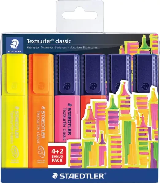 Signir 1-5mm classic Staedtler 364 SWP6P 6boja (4+2gratis) blister 000061723