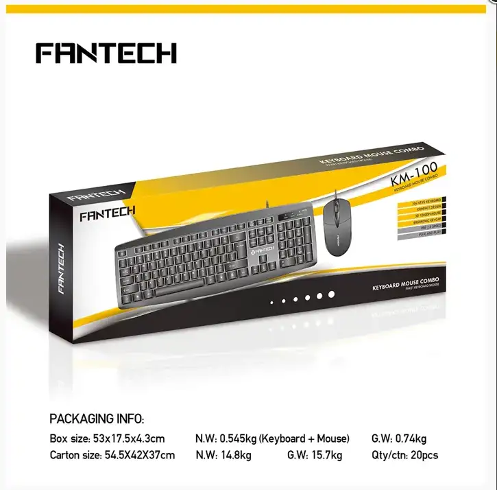 SET ŽIČNI MIŠ I TIPKOVNICA FANTECH KM-100 - Slika 3