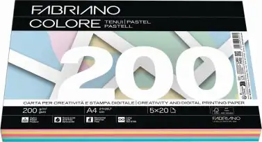 Papir Fabriano Colore A4/200g miješani pastel 100L 19100819