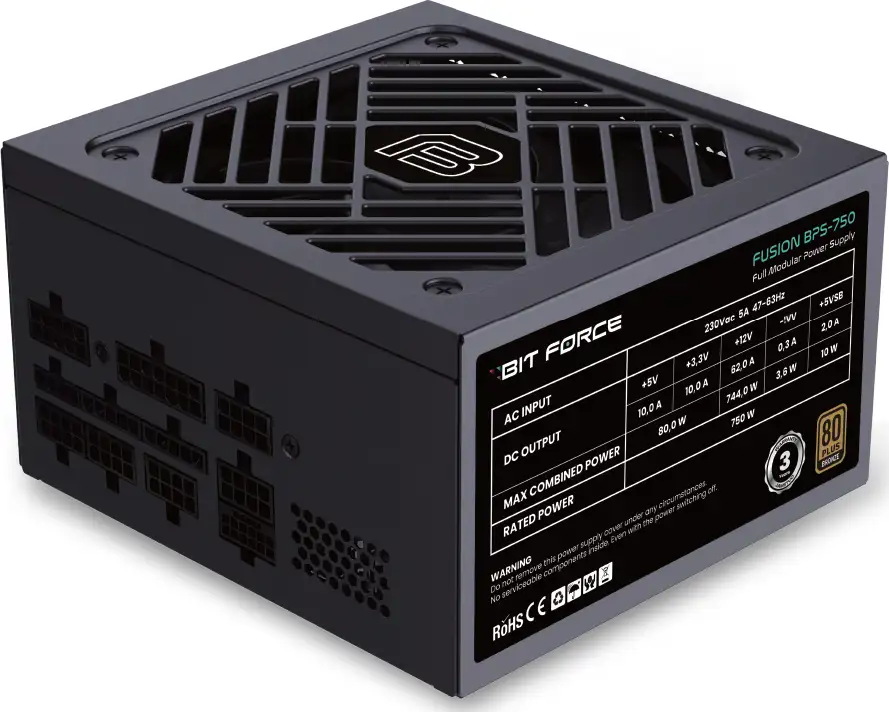 BIT FORCE napajanje 750W 80+ BRONZE FUSION BPS-750 modularno, ATX 3.1, PCI-E 5.1 - Slika 4