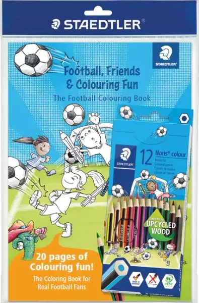 Boje drvene 12boja Noris colour+bojanka "Nogomet" Staedtler 185 SET10 blister 000061715