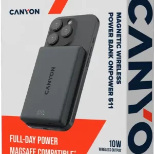 CANYON magnetic power bank OnPower 511 PD20W 10000mAh Aluminium Interstellar Black