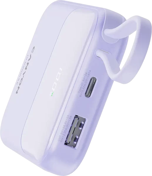 CANYON power bank OnPower 101 built-in cable 10000 mAh PD22.5W Purple