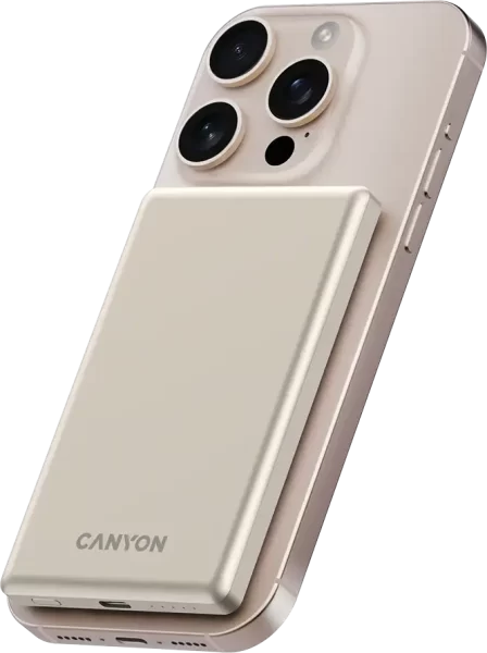 CANYON power bank OnPower 505 slim Magnetic 5000 mAh PD20W Beige