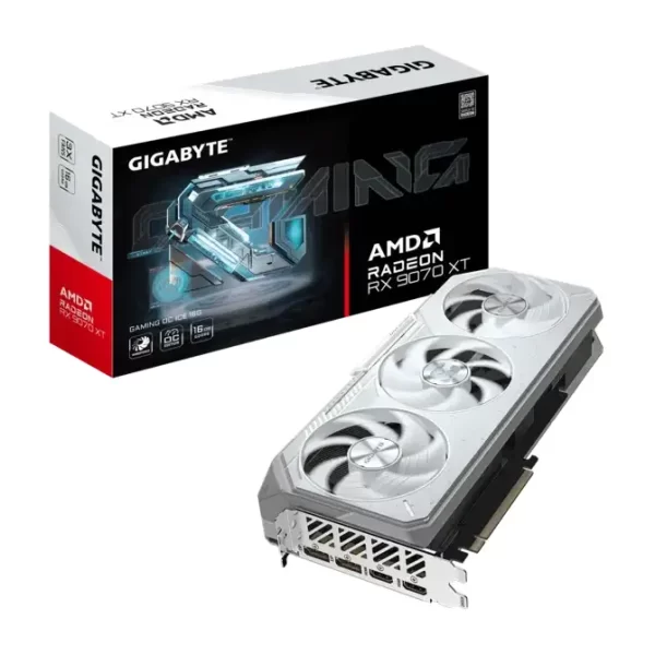 GIGABYTE Video Card AMD Radeon RX 9070 XT GAMING OC ICE 16G, 16GB GDDR6, 256bit, HDMI, DP