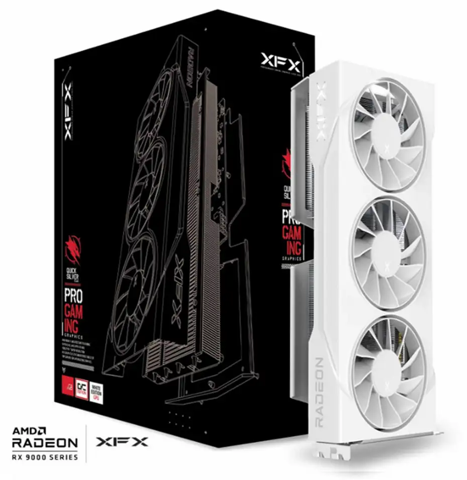 XFX Swift AMD Radeon RX 9060 XT OC White Triple Fan Gaming Edition 16GB GDDR6 128-bit HDMI 2x DP