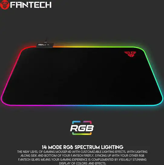 PODLOŽAK ZA MIŠ FANTECH 350x250x4 mm FIREFLY RGB MPR351S CRNI, MPR351S