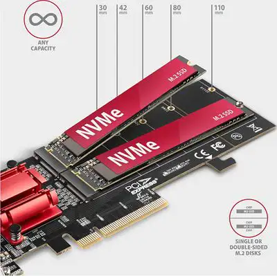 AXAGON PCEM2-ND PCI-E 3.0 8x - M.2 SSD NVMe - Slika 2