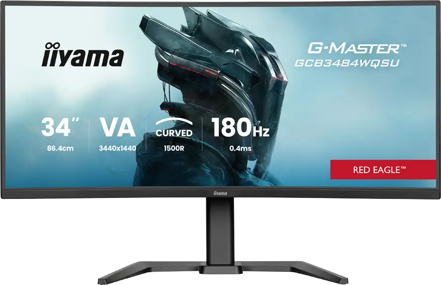 IIYAMA Monitor LED GCB3484WQSU-B1 34" VA 1500R 3440 x 1440 180Hz 21:9 500 cd 4000:1 0.4ms HDMI DP USB HUB Full Ergo - Slika 3