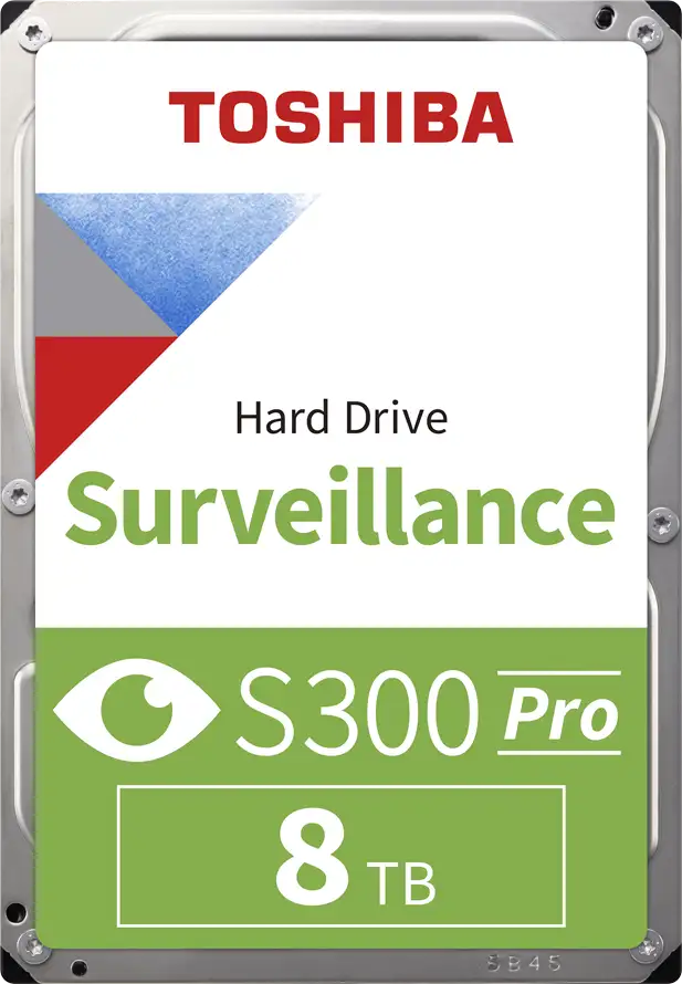 HDD Video Surveillance TOSHIBA S300 PRO 8TB CMR, 3.5'', 512MB, 7200RPM, SATA, 64 cameras, 24/7, TBW: 300