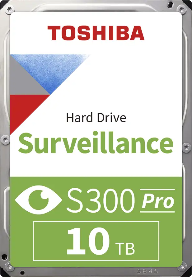 HDD Video Surveillance TOSHIBA S300 PRO 10TB CMR, 3.5'', 512MB, 7200RPM, SATA, 64 cameras, 24/7, TBW: 300