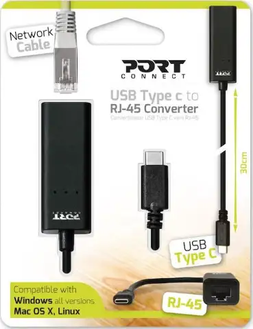 Port adapter USB-C M -> RJ45 F, 900126
