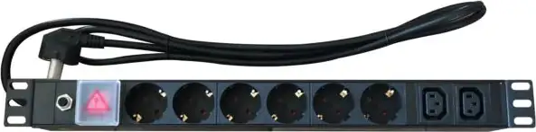 NaviaTec PDU (Power Distribution Unit) sa 6x Schuko 2x C13 priključaka, kabel Schuko, 19"