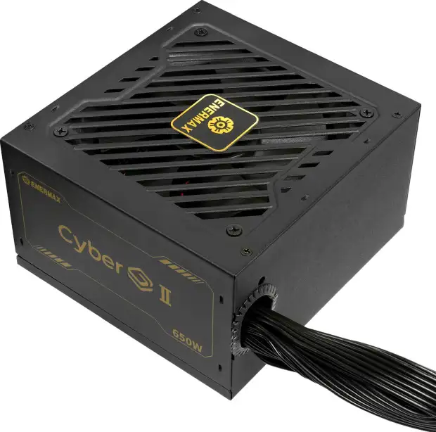 Enermax 650W CyberG II, ATX 3.1, 80+ GOLD, 2×PCIe, 4×SATA, 24-pina, 120mm ventilator, ERV650G-AHG-NAC
