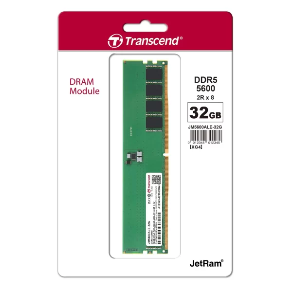 Transcend 32GB JM DDR5 5600 U-DIMM 2Rx8 2Gx8 CL46 1.1V