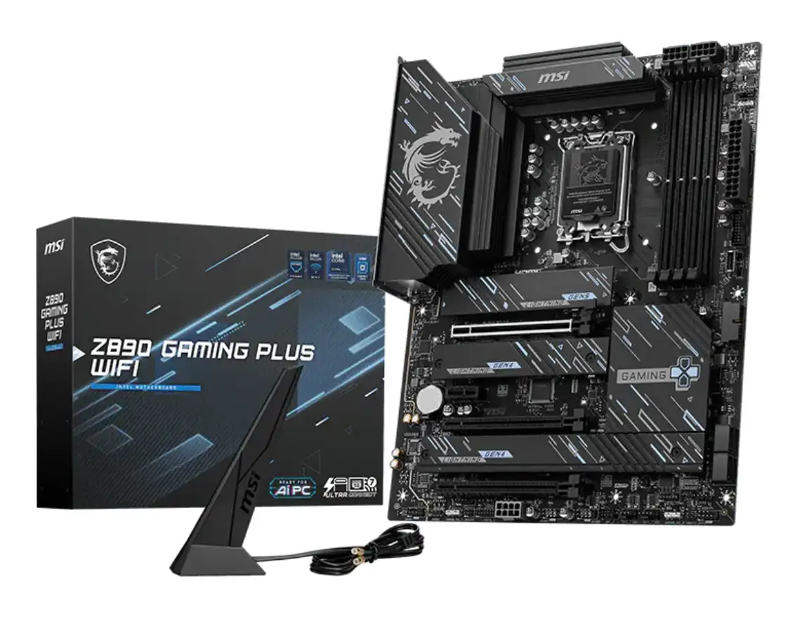 MSI Z890 GAMING PLUS WIFI, Z890, LGA1851, 4xDDR5, 3xPCI-Ex16, 1xPCI-Ex1,4 xM.2, 1xUSB4, 1xUSB3.2 Gen2 X2
