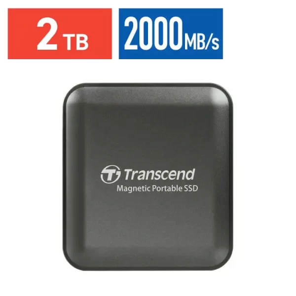 Transcend 2TB, External SSD, ESD420C, USB 20Gbps, Type C,Magsafe,Iron Gray