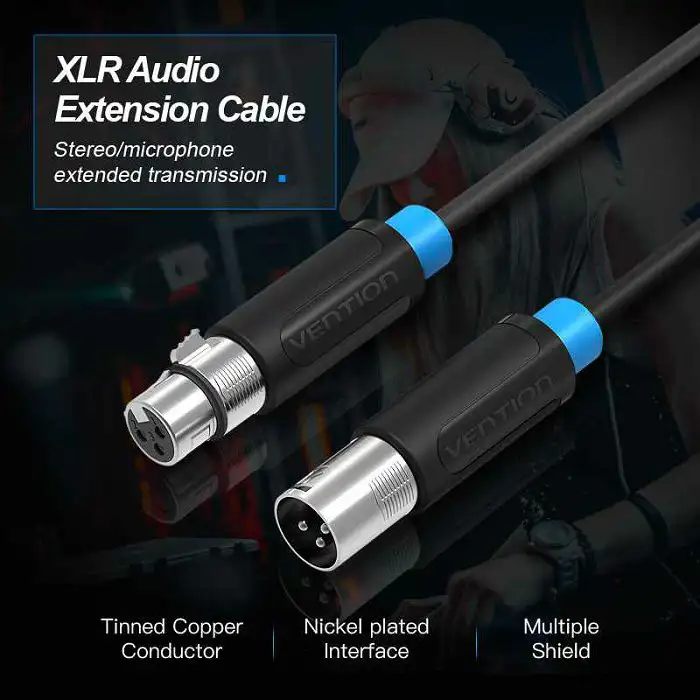 Vention XLR Audio Extension Cable 5M Black