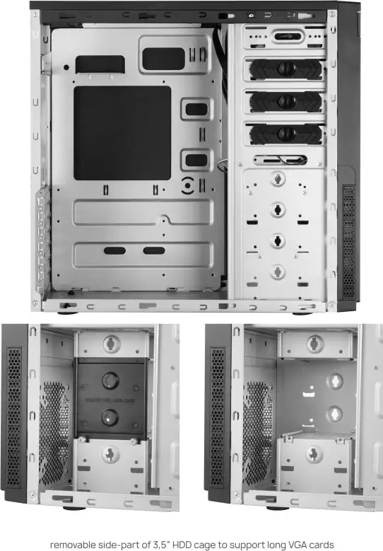 Chieftec Classic Tower ATX kućište bez napajanja, 2×USB3.0/2×USB2.0/1×USB-C, crno (HC-10B-OP) - Slika 2