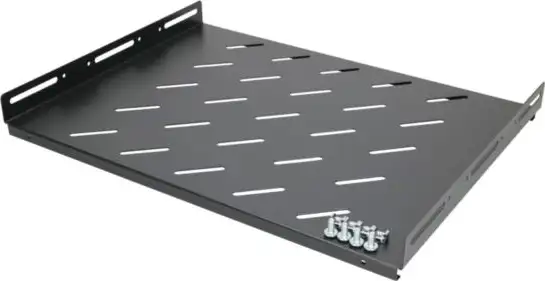 Extralink 1U 350mm Fixed shelf, 19", 490x360mm, for 600mm depth cabinets, Black