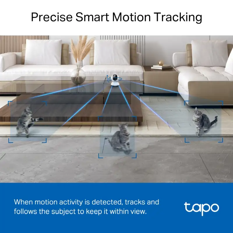 Pan/Tilt AI Home Security Wi-Fi CameraSPEC:2K QHD (2560x1440), 2.4 GHz, Horizontal 360o FEATURE: Pan/Tilt, Smart AI Detection and Notifications (motion, people, pets, cars, abnormal sound), Motion Tr - Slika 2