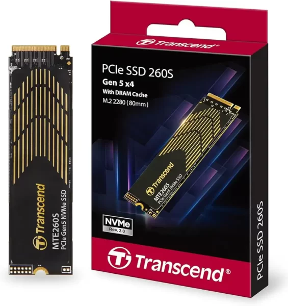 TRANSCEND 2TB, M.2 2280, PCIe Gen5x4, NVMe 2.0, 3D TLC, with Dram(Graphene Heatsink)