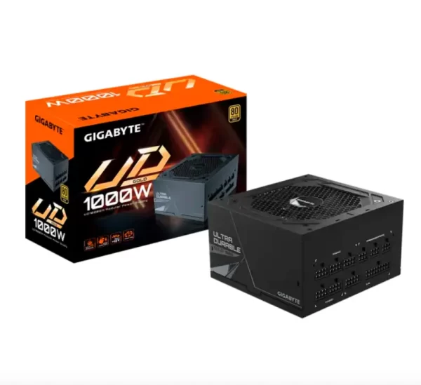 GIGABYTE UD1000GM Power Supply 1000W, PCIe Gen5 16Pin x 1 600W, Modular, 80 PLUS Gold, Japanese capacitors, 120mm smart control fan, EU plug, GP-UD1000GM PG5