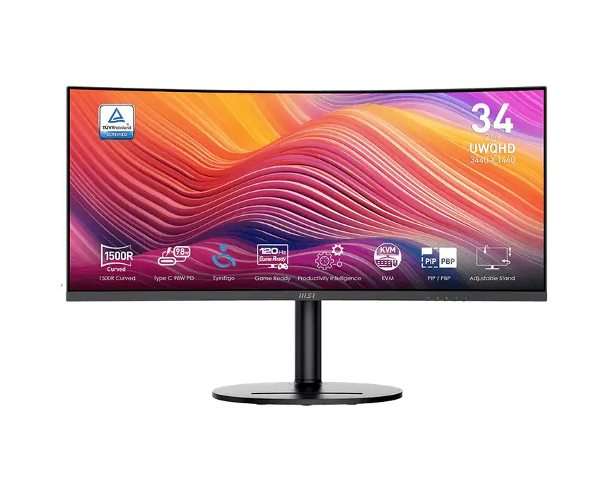 MSI Modern MD342CQP, 34", Curved 1500R UWQHD, 120Hz, HDR Ready, 2x HDMI, 1x DP, USB Type C, Speakers