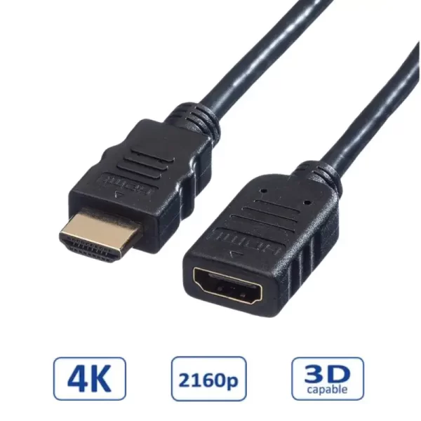 Roline VALUE HDMI produžni kabel sa mrežom, HDMI M - HDMI F, 5.0m