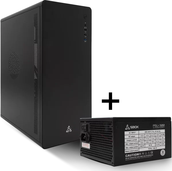 KUĆIŠTE SBOX PCC-500B ATX + NAPAJANJE PSU-300