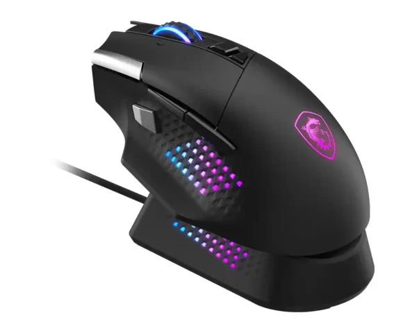 MSI VERSA PRO WIRELESS GAMING MIŠ + MOUSE DOCK PRO, BEŽIČNI, PIXART PAW 3395 OPTIČKI SENZOR, 26000DPI, OMROM OPTIČKI MIKRO PREKIDAČI