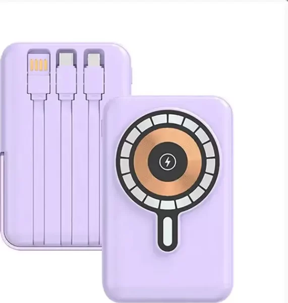 PRENOSIVA BAT POWER BANK DEJI DJ-B275 MAGNET BEŽIČNA 10000mAh LIGHTN+USB+C LILA